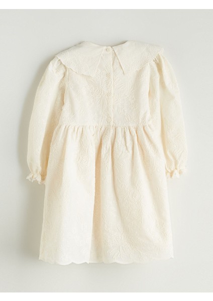 Yeni Sezon Bebe Yaka Nakışlı Kız Bebek Elbise fırsatları