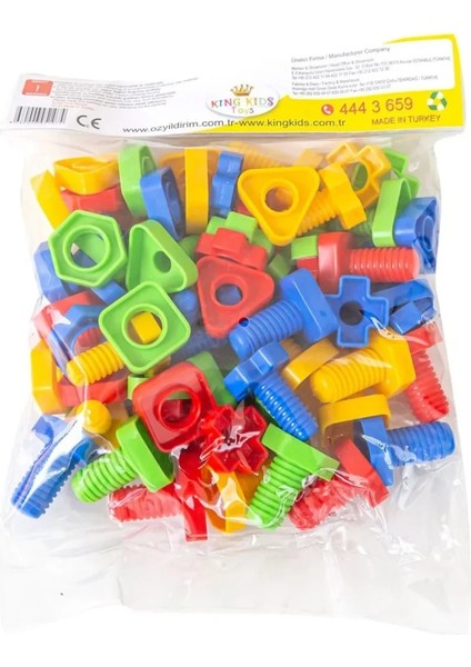 Vidalı Eğitici Şekiller 64 Parça – Çocuklar İçin Eğitici ve Yaratıcı Beceri Oyuncakları 3+ Yaş modelleri