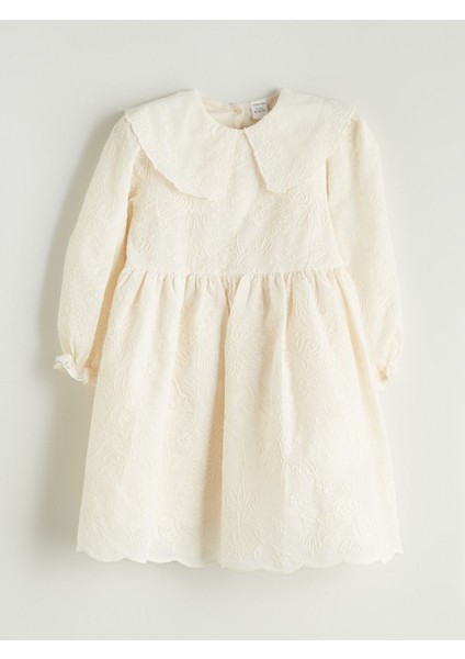 Yeni Sezon Bebe Yaka Nakışlı Kız Bebek Elbise fiyatları