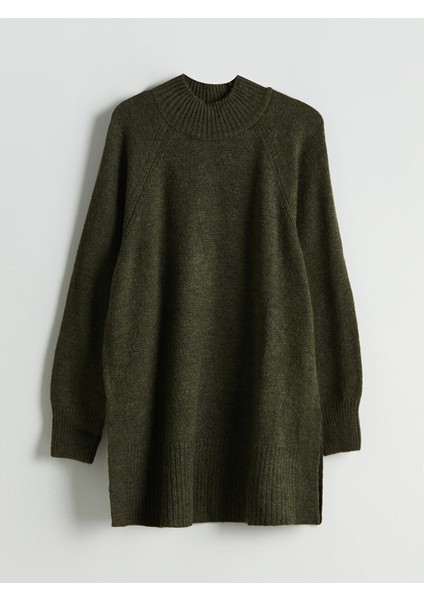 Yeni Sezon Dik Yaka Oversize Kadın Triko Tunik indirimleri