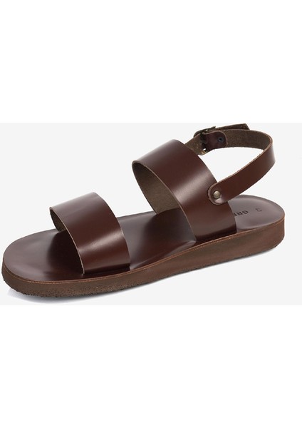 Erkek Kahverengi Hakiki Deri Sandalet 3Y1CS62622