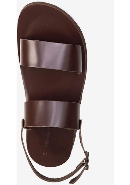 Erkek Kahverengi Hakiki Deri Sandalet 3Y1CS62622