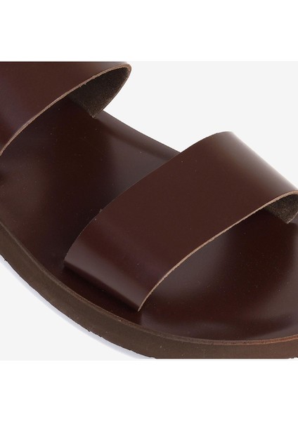 Erkek Kahverengi Hakiki Deri Sandalet 3Y1CS62622