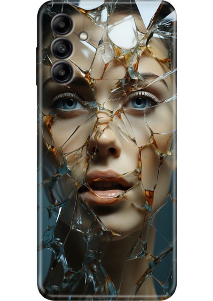 Samsung Galaxy A34 Kılıf Tasarım Esnek Silikon Cam Kırığı