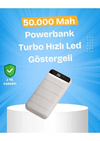 Çoklu Cihaz Uyumlu LED Ekranlı 50000 Mah Powerbank