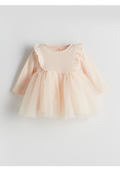 Yeni Sezon Bisiklet Yaka Tütülü Kız Bebek Elbise modelleri