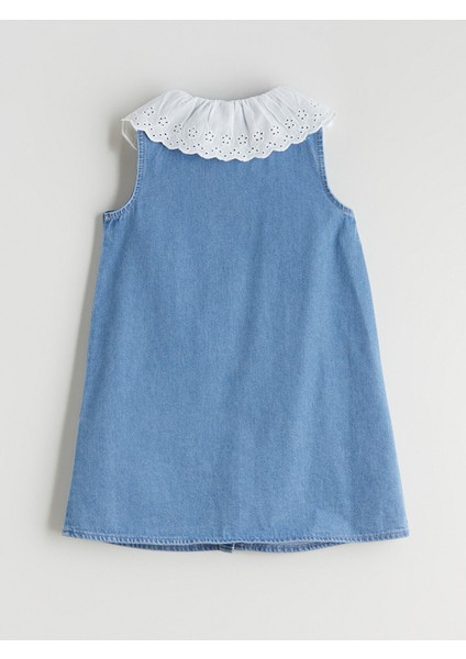 Yeni Sezon Bebe Yaka Kız Çocuk Jean Elbise indirimleri