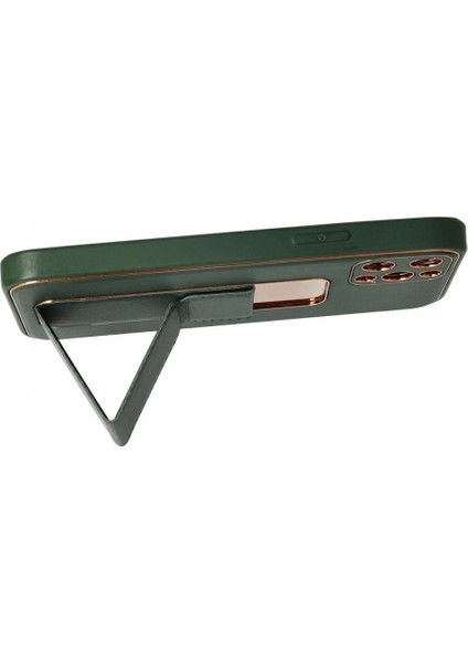 iPhone 12 Pro Kılıf Coco Deri Standlı Kapak - Yeşil modelleri