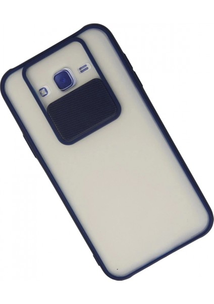 Samsung Galaxy J7 Kılıf Palm Buzlu Kamera Sürgülü Silikon - Lacivert modelleri