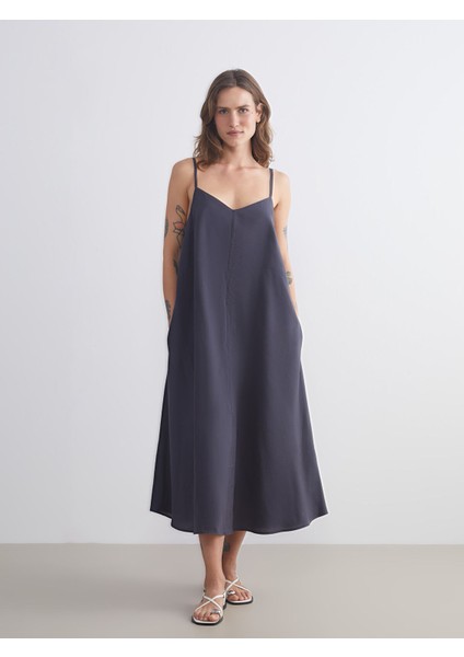 Yeni Sezon V Yaka Modal Karışımlı Elbise fiyatları