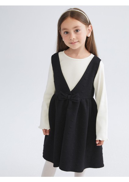 Yeni Sezon Fiyonk Detaylı Kız Çocuk Elbise ve Tişört