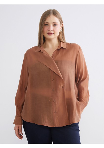 Yeni Sezon Büyük Beden Kruvaze Yaka Kadın Gömlek Tunik fiyatları