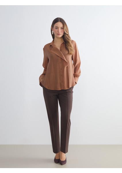 Yeni Sezon Büyük Beden Kruvaze Yaka Kadın Gömlek Tunik modelleri