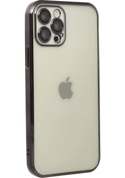 iPhone 12 Pro Max Kılıf Lensli Silikon - Siyah modelleri