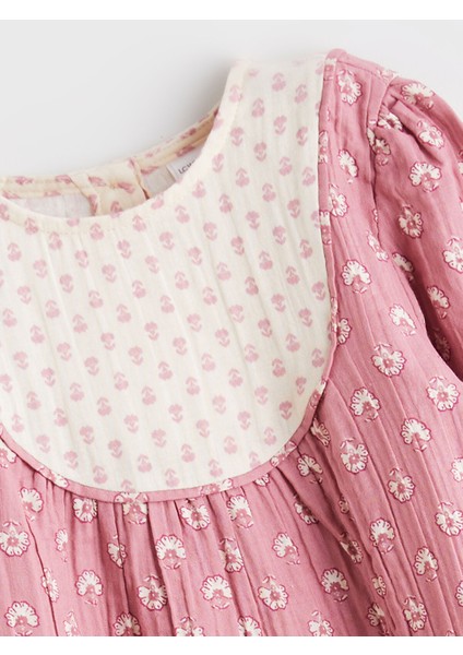 Yeni Sezon Bisiklet Yaka Çiçekli Müslin Kız Çocuk Elbise fiyatları