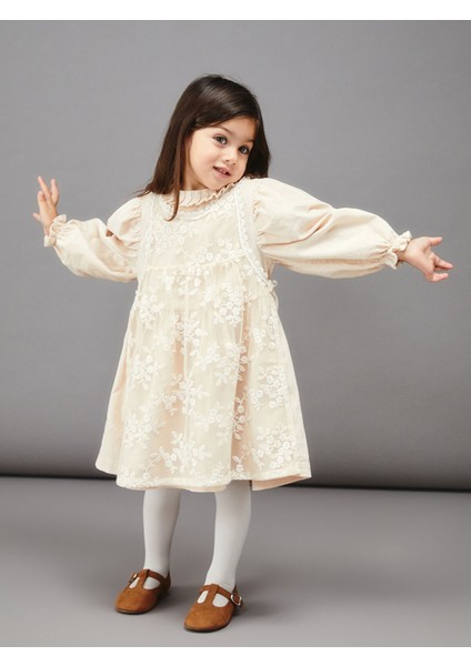 Yeni Sezon Bisiklet Yaka Çiçekli Kız Bebek Elbise fiyatları