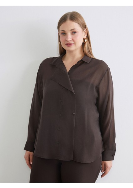 Yeni Sezon Büyük Beden Kruvaze Yaka Kadın Gömlek Tunik fiyatları