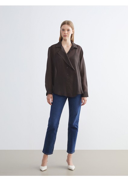 Yeni Sezon Büyük Beden Kruvaze Yaka Kadın Gömlek Tunik modelleri