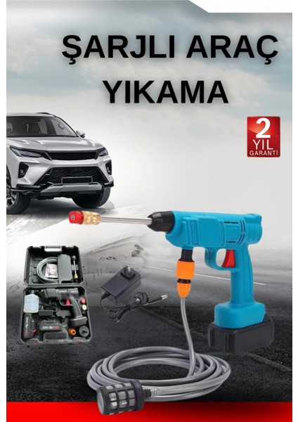 Şarjlı Oto Yıkama, Bahçe Sulama Tabancası Makinesi Yüksek Basınçlı