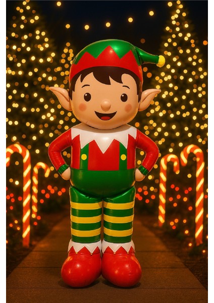 Yılbaşı Balonu Ayaklı Büyük Elf Folyo Balon Yılbaşı Balon Süsü 121-57,5 cm fiyatları