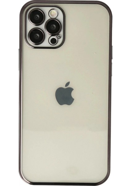 iPhone 12 Pro Kılıf Lensli Silikon - Siyah
