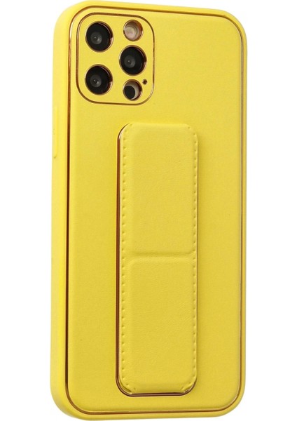 iPhone 12 Pro Kılıf Coco Deri Standlı Kapak - Sarı fiyatları