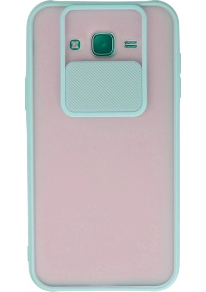 Samsung Galaxy J7 Kılıf Palm Buzlu Kamera Sürgülü Silikon - Turkuaz