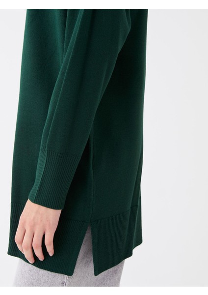 Yeni Sezon Yarım Balıkçı Yaka Düz Uzun Kollu Kadın Triko Tunik fırsatları