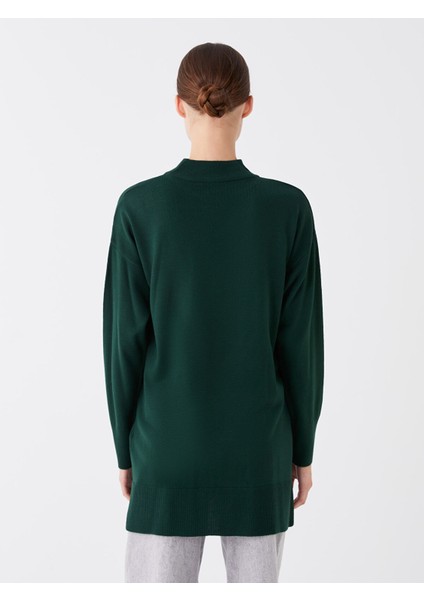 Yeni Sezon Yarım Balıkçı Yaka Düz Uzun Kollu Kadın Triko Tunik indirimleri