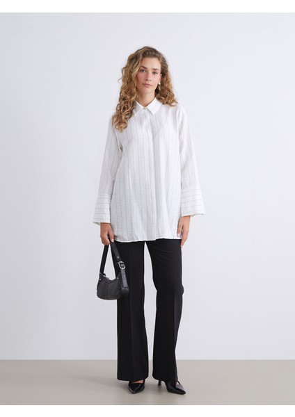 Yeni Sezon Büyük Beden Çizgili Kadın Gömlek Tunik modelleri