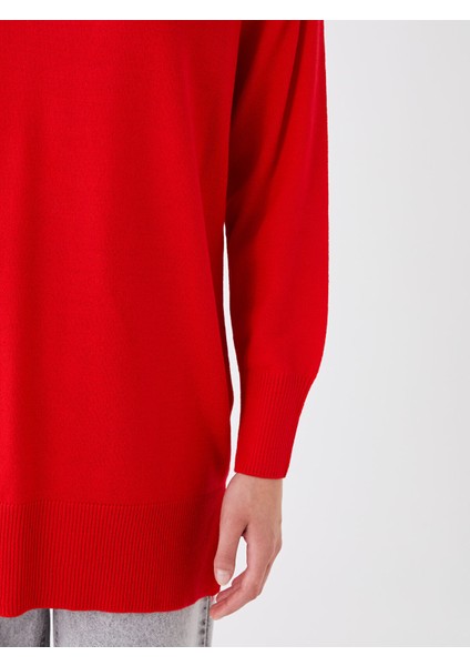 Yeni Sezon Yarım Balıkçı Yaka Düz Uzun Kollu Kadın Triko Tunik fırsatları