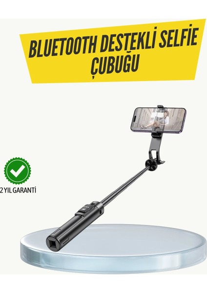Bluetooth Selfie Çubuğu – Işıklı, Katlanabilir, Uzaktan Kumandalı