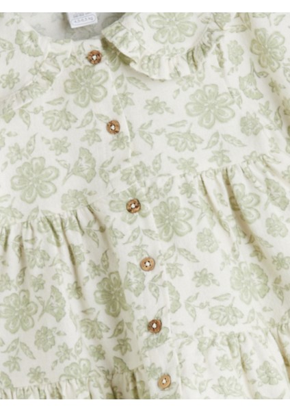 Yeni Sezon Bebe Yaka Çiçekli Kız Bebek Elbise fiyatları