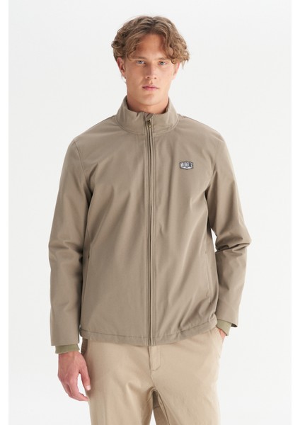 Relaxed Fit Rahat Kesim Dik Yaka Cepli Ince Bomber Ceket