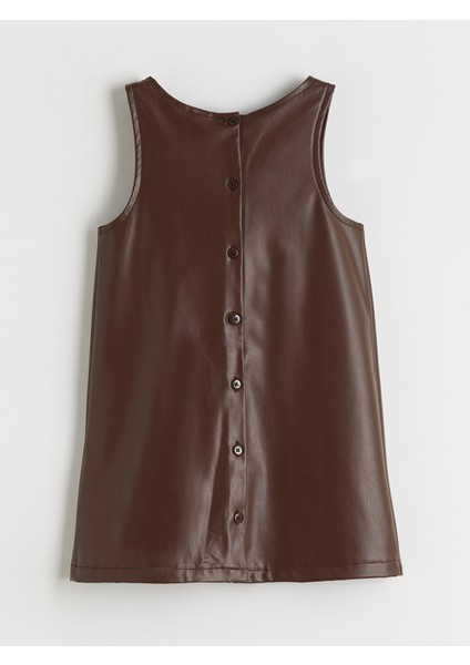 Yeni Sezon Fiyonk Detaylı Deri Görünümlü Kız Çocuk Elbise ve Külotlu Çorap fırsatları