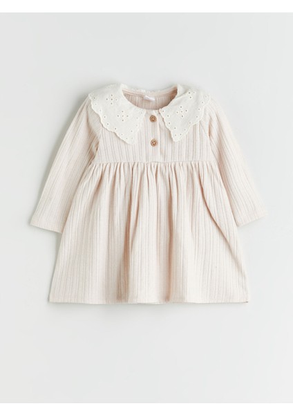 Yeni Sezon Bebe Yaka Kız Çocuk Elbise