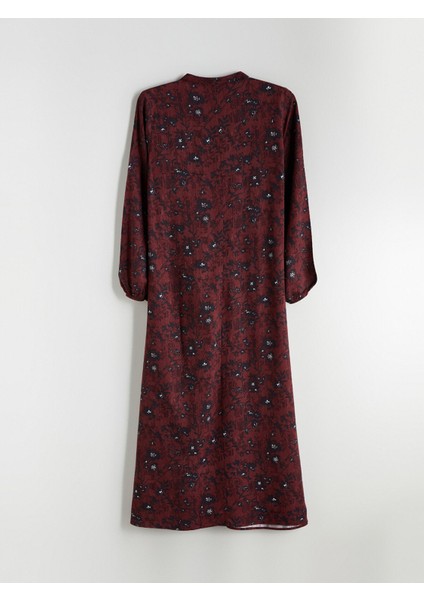 Yeni Sezon Hakim Yaka Desenli A Kesim Elbise fiyatları