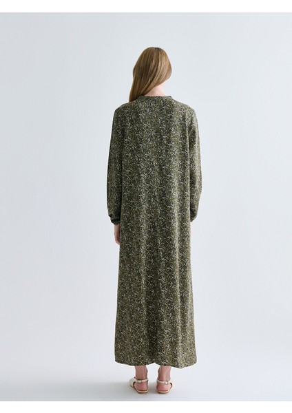 Yeni Sezon Hakim Yaka Desenli A Kesim Elbise fırsatları