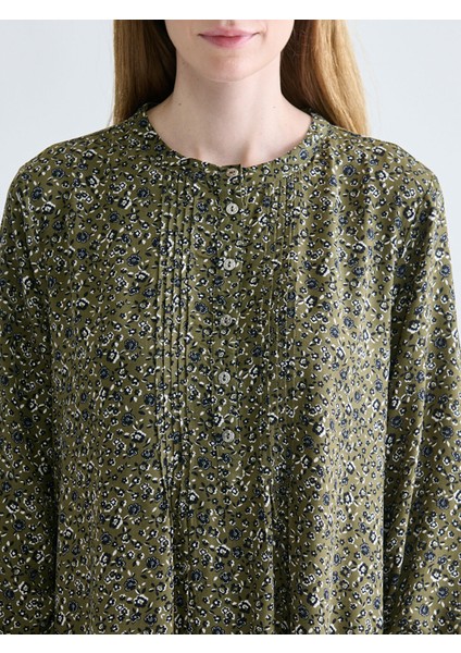 Yeni Sezon Hakim Yaka Desenli A Kesim Elbise modelleri