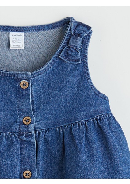 Yeni Sezon Bisiklet Yaka Kız Bebek Jean Elbise fiyatları