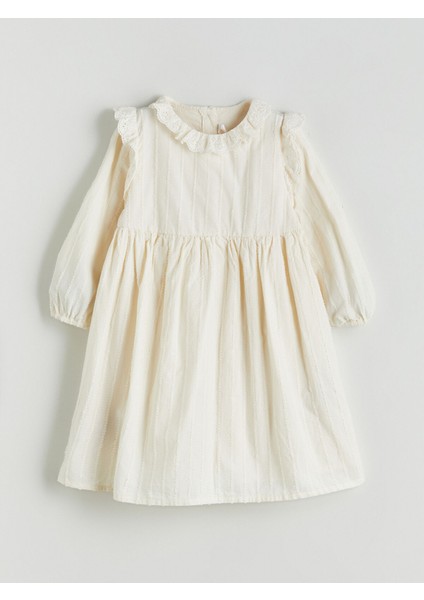 Yeni Sezon Bebe Yakalı Fırfırlı Kız Bebek Elbise fiyatları