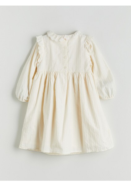 Yeni Sezon Bebe Yakalı Fırfırlı Kız Bebek Elbise fırsatları