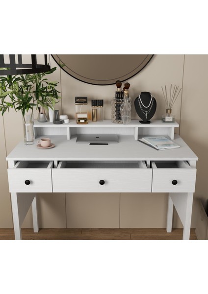 Lumera Modern Makyaj Masası 2 Dolap 4 Çekmeceli Mdf Profil Ayaklı 132 cm fiyatları