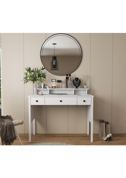 Lumera Modern Makyaj Masası 2 Dolap 4 Çekmeceli Mdf Profil Ayaklı 132 cm modelleri