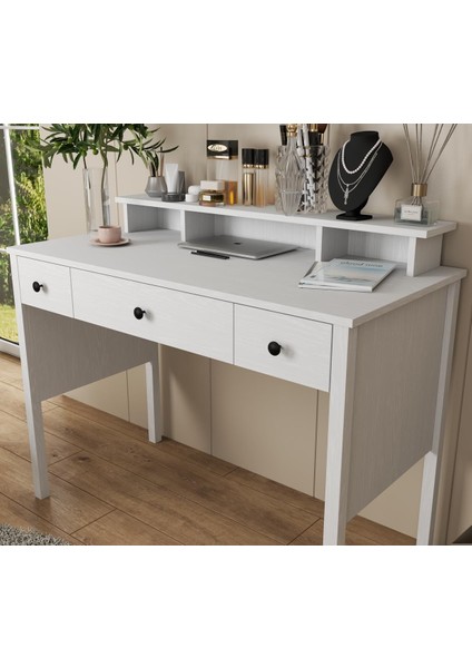 Lumera Modern Makyaj Masası 2 Dolap 4 Çekmeceli Mdf Profil Ayaklı 132 cm fırsatları