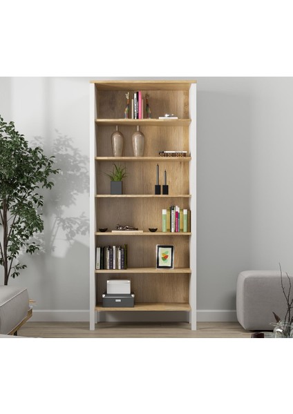 Lumera Iskandinav Kitaplık 6 Bölmeli Mdf Profil Ayaklı 83X194X35 cm Çok Amaçlı fiyatları