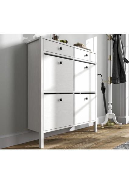 Lumera Ayakkabılık 4 Düşer Kapaklı 2 Çekmeceli Mdf Profil Ayaklı 100 cm fiyatları