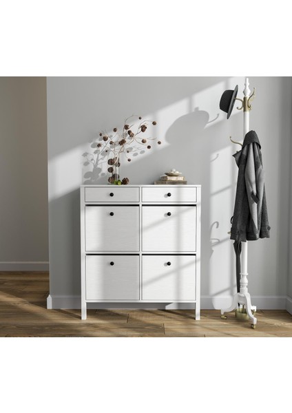 Lumera Ayakkabılık 4 Düşer Kapaklı 2 Çekmeceli Mdf Profil Ayaklı 100 cm fırsatları