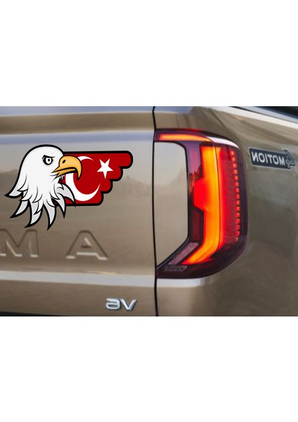 Kartal ve Türk Bayrağı Sticker - Ay Yıldız Eagle Sticker - Araba Oto Motosiklet Karavan Sticker 00727 fırsatları