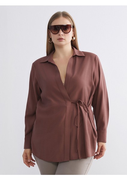 Yeni Sezon Kruvaze Yaka Kadın Gömlek Tunik fiyatları